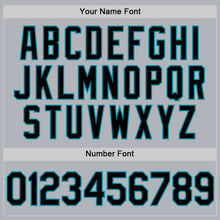 Load image into Gallery viewer, Custom Gray Black-Teal Authentic Throwback Basketball Jersey

