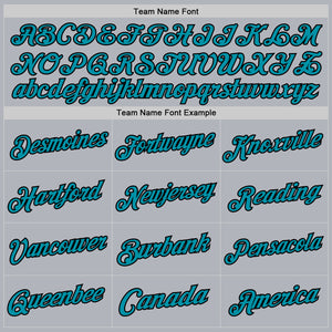 Custom Gray Teal-Black Authentic Throwback Basketball Jersey