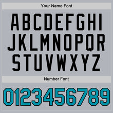 Load image into Gallery viewer, Custom Gray Teal-Black Authentic Throwback Basketball Jersey

