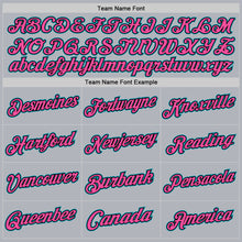 Load image into Gallery viewer, Custom Gray Teal Black-Pink Authentic Throwback Basketball Jersey
