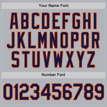 Load image into Gallery viewer, Custom Gray Navy-Orange Authentic Throwback Basketball Jersey
