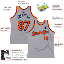 Load image into Gallery viewer, Custom Gray Orange-Navy Authentic Throwback Basketball Jersey
