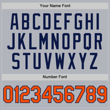 Load image into Gallery viewer, Custom Gray Orange-Navy Authentic Throwback Basketball Jersey
