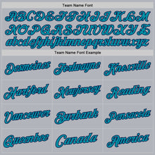 Load image into Gallery viewer, Custom Gray Teal-Navy Authentic Throwback Basketball Jersey
