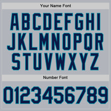 Load image into Gallery viewer, Custom Gray Navy-Teal Authentic Throwback Basketball Jersey
