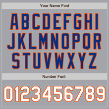 Load image into Gallery viewer, Custom Gray White Orange-Royal Authentic Baseball Jersey
