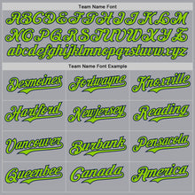 Load image into Gallery viewer, Custom Gray Neon Green-Navy Authentic Baseball Jersey
