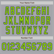 Load image into Gallery viewer, Custom Gray Neon Green-Navy Authentic Baseball Jersey
