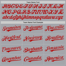 Load image into Gallery viewer, Custom Gray Red Authentic Baseball Jersey
