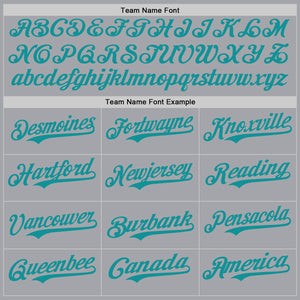 Custom Gray Teal Authentic Baseball Jersey