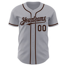 Load image into Gallery viewer, Custom Gray Brown Authentic Baseball Jersey
