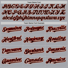 Load image into Gallery viewer, Custom Gray Black Pinstripe Red-Cream Authentic Baseball Jersey
