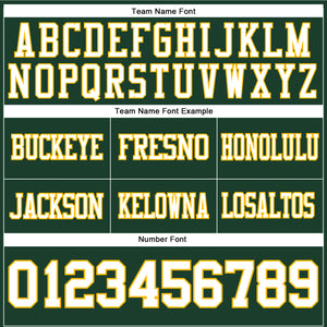 Custom Green White-Gold Authentic Football Jersey