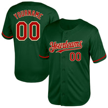 Load image into Gallery viewer, Custom Green Red-Cream Mesh Authentic Throwback Baseball Jersey
