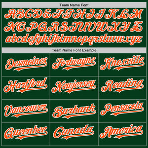 Custom Green Orange-White Mesh Authentic Throwback Baseball Jersey