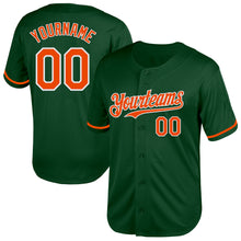 Load image into Gallery viewer, Custom Green Orange-White Mesh Authentic Throwback Baseball Jersey
