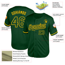Load image into Gallery viewer, Custom Green Gold Mesh Authentic Throwback Baseball Jersey
