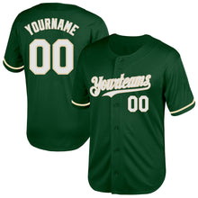 Load image into Gallery viewer, Custom Green White-Cream Mesh Authentic Throwback Baseball Jersey
