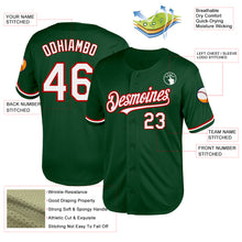 Load image into Gallery viewer, Custom Green White-Red Mesh Authentic Throwback Baseball Jersey
