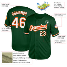 Load image into Gallery viewer, Custom Green White-Orange Mesh Authentic Throwback Baseball Jersey
