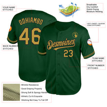 Load image into Gallery viewer, Custom Green Old Gold-Black Mesh Authentic Throwback Baseball Jersey
