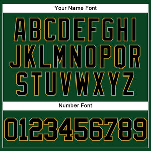 Custom Green Black-Old Gold Mesh Authentic Throwback Baseball Jersey