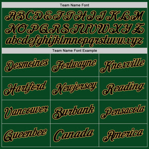 Custom Green Black-Old Gold Authentic Throwback Basketball Jersey
