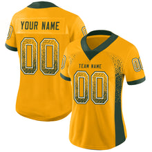 Load image into Gallery viewer, Custom Gold Green-White Drift Fashion Football Jersey
