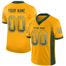 Load image into Gallery viewer, Custom Gold Green-White Drift Fashion Football Jersey
