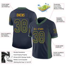 Load image into Gallery viewer, Custom Navy Green-Gold Drift Fashion Football Jersey
