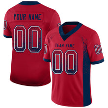 Load image into Gallery viewer, Custom Red Navy-White Drift Fashion Football Jersey
