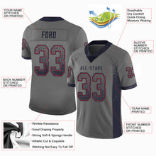 Load image into Gallery viewer, Custom Gray Navy-Red Drift Fashion Football Jersey
