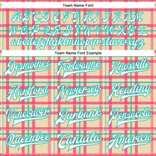 Load image into Gallery viewer, Custom Cream White-Aqua Check Board 3D Pattern Design Bomber Full-Snap Varsity Letterman Jacket
