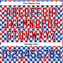 Load image into Gallery viewer, Custom White Royal-Red Check Board 3D Pattern Design Bomber Full-Snap Varsity Letterman Jacket
