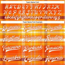 Load image into Gallery viewer, Custom Orange White Check Board 3D Pattern Design Bomber Full-Snap Varsity Letterman Jacket
