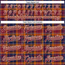 Load image into Gallery viewer, Custom Crimson Cream Black-City Cream Classic Western Plaid 3D Pattern Design Bomber Full-Snap Varsity Letterman Jacket
