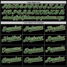 Load image into Gallery viewer, Custom Black Green-Cream Bomber Full-Snap Varsity Letterman Hoodie Jacket
