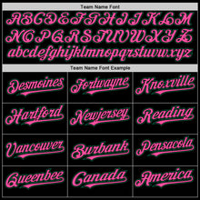 Load image into Gallery viewer, Custom Black Kelly Green-Pink Bomber Full-Snap Varsity Letterman Hoodie Jacket
