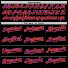 Load image into Gallery viewer, Custom Black Purple-Orange Bomber Full-Snap Varsity Letterman Hoodie Jacket
