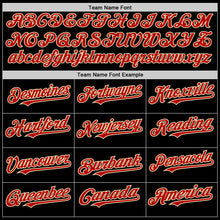 Load image into Gallery viewer, Custom Black Red-Cream Bomber Full-Snap Varsity Letterman Hoodie Jacket
