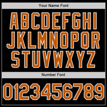 Load image into Gallery viewer, Custom Black Texas Orange-White Bomber Full-Snap Varsity Letterman Two Tone Hoodie Jacket
