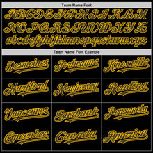 Load image into Gallery viewer, Custom Black Olive-Gold Bomber Full-Snap Varsity Letterman Two Tone Hoodie Jacket
