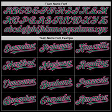 Load image into Gallery viewer, Custom Black Kelly Green-Pink Bomber Full-Snap Varsity Letterman Two Tone Hoodie Jacket
