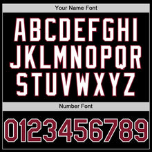 Load image into Gallery viewer, Custom Black Crimson-White Bomber Full-Snap Varsity Letterman Two Tone Hoodie Jacket
