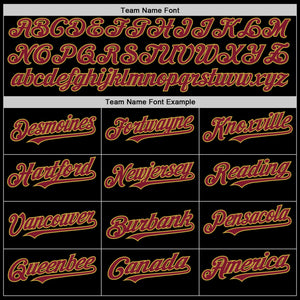 Custom Black Crimson-Old Gold Bomber Full-Snap Varsity Letterman Two Tone Hoodie Jacket