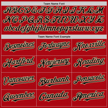 Load image into Gallery viewer, Custom Red Black-Cream Bomber Full-Snap Varsity Letterman Hoodie Jacket
