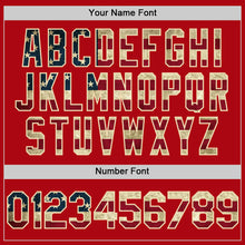 Load image into Gallery viewer, Custom Red Vintage USA Flag Cream-Black Bomber Full-Snap Varsity Letterman Hoodie Jacket
