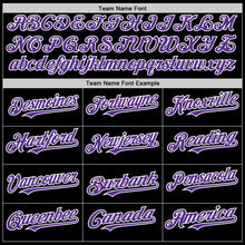 Load image into Gallery viewer, Custom Black Purple-White Bomber Full-Snap Varsity Letterman Lapel Collar Byron Jacket
