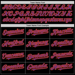 Custom Black Purple-Orange Bomber Full-Snap Varsity Letterman Lapel Collar Byron Jacket
