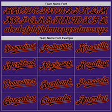 Load image into Gallery viewer, Custom Purple Black Cream-Orange Bomber Full-Snap Varsity Letterman Two Tone Hoodie Jacket
